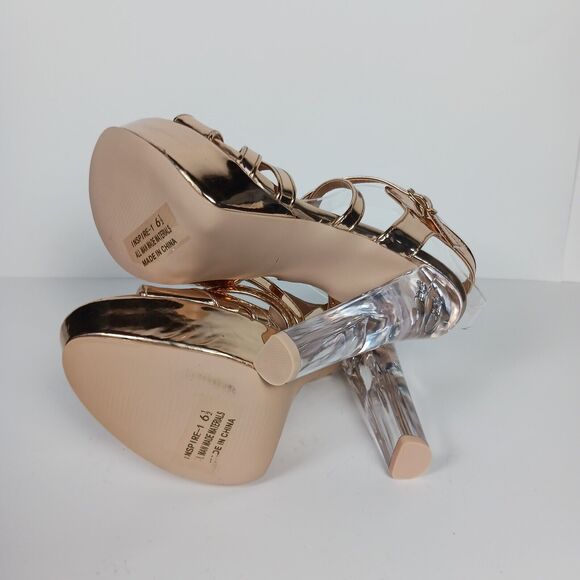 Rose Gold Platform Heels Size 6.5  New DbDk "Inspire" - Picture 8 of 10